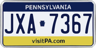 PA license plate JXA7367
