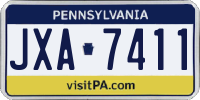PA license plate JXA7411