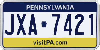 PA license plate JXA7421