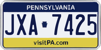 PA license plate JXA7425