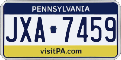 PA license plate JXA7459