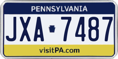 PA license plate JXA7487