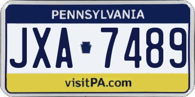 PA license plate JXA7489