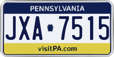 PA license plate JXA7515