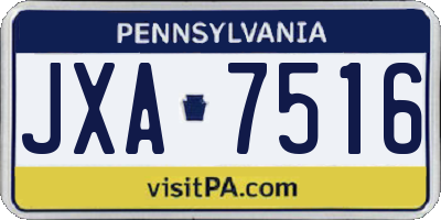 PA license plate JXA7516