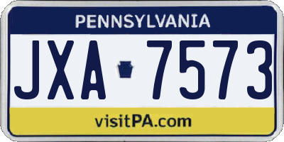 PA license plate JXA7573