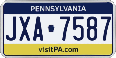 PA license plate JXA7587