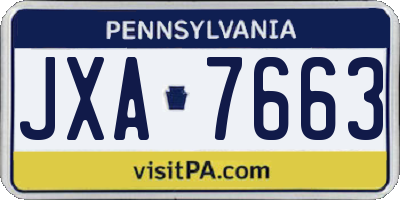PA license plate JXA7663