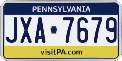 PA license plate JXA7679