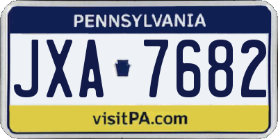 PA license plate JXA7682