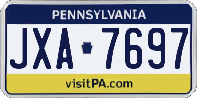 PA license plate JXA7697