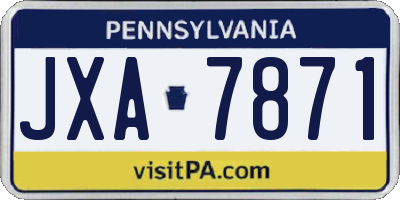 PA license plate JXA7871