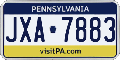 PA license plate JXA7883