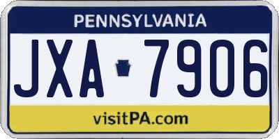 PA license plate JXA7906
