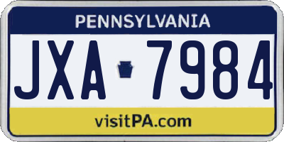 PA license plate JXA7984