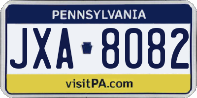 PA license plate JXA8082