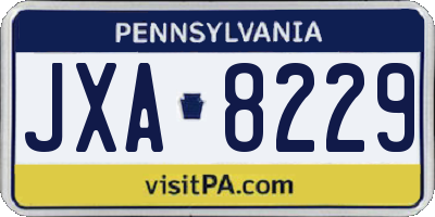 PA license plate JXA8229