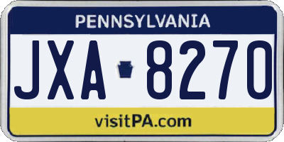 PA license plate JXA8270