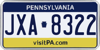 PA license plate JXA8322