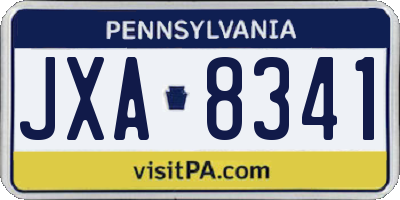 PA license plate JXA8341