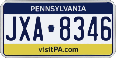 PA license plate JXA8346