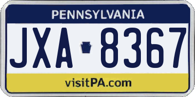 PA license plate JXA8367