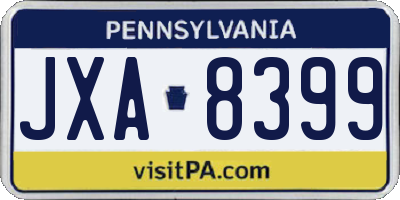 PA license plate JXA8399