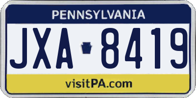 PA license plate JXA8419