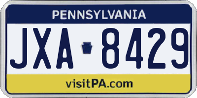 PA license plate JXA8429