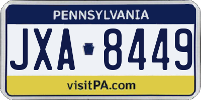 PA license plate JXA8449