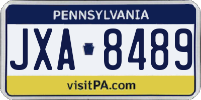 PA license plate JXA8489
