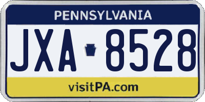 PA license plate JXA8528