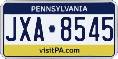 PA license plate JXA8545