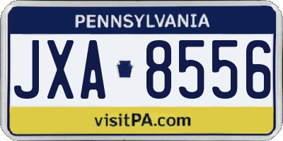 PA license plate JXA8556