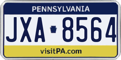 PA license plate JXA8564