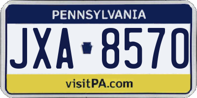 PA license plate JXA8570