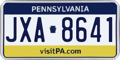 PA license plate JXA8641