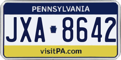 PA license plate JXA8642
