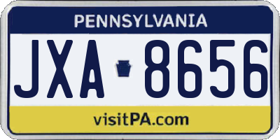 PA license plate JXA8656