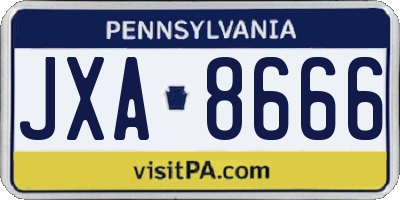 PA license plate JXA8666