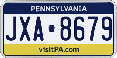 PA license plate JXA8679