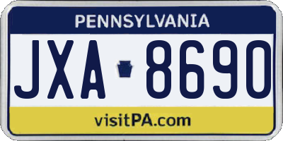 PA license plate JXA8690