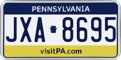 PA license plate JXA8695