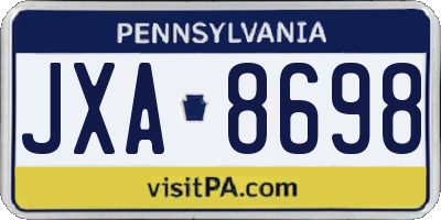 PA license plate JXA8698