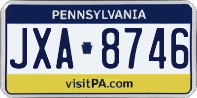 PA license plate JXA8746
