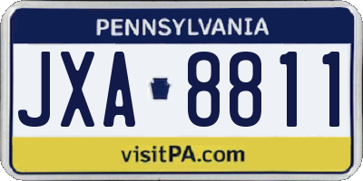 PA license plate JXA8811