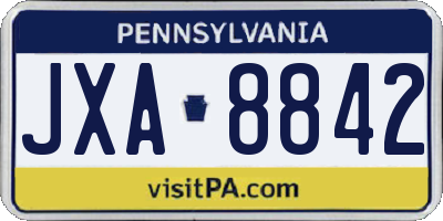 PA license plate JXA8842
