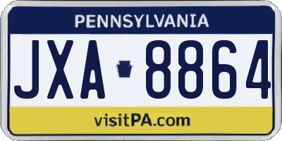 PA license plate JXA8864