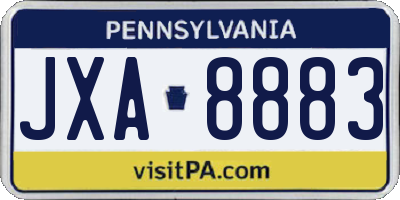 PA license plate JXA8883