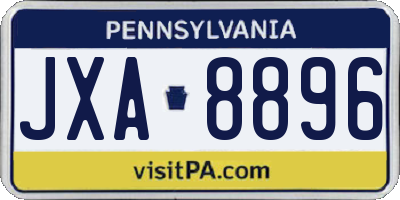 PA license plate JXA8896